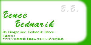 bence bednarik business card